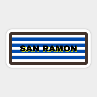 San Ramon City in Uruguay Flag Stripes Sticker